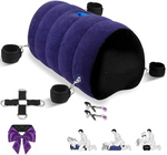 Inflatable BDSM Position Pillow with Toy Mount, Bondage Cuffs & Restraint Accessories