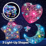 3D String Art Kit for Kids Ages 8+ with 30 Multicolor LED Bulbs