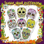 32 Pcs Day of The Dead Coloring Posters Crafts Sugar Skull to Paint Paper Coloring Poster
