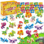 Dinosaur Party Favors For Kids - 24 Pack 72 Kinds Of Animals Building Block Toy Goodie Bags Fillers Classroom Prizes Stuffers Gifts Building Set, Christmas Birthday Gift For Boys Girls Ages 6-12