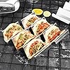 Taco Holder Stand 4 Packs - Stainless Steel Taco Rack Truck Tray Style by Oven Safe for Baking, Dishwasher and Grill Safe