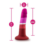 Blush Avant Pride P3 Beauty 5.5” Petite Dildo For G-Spot - Ultrasilk Smooth Slim Silicone Cock - Suction Cup, Strap-On, Body-Safe - Luxury Play Adult Sex Toy For Women, Men & Couples - (Strips)