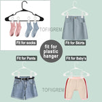 White Hanger Clips 50 Pack, Multi-Purpose Plastic Hangers Clips Perfect for Plastic Clothes Hangers, Finger Clips for Skirt Pants Hangers