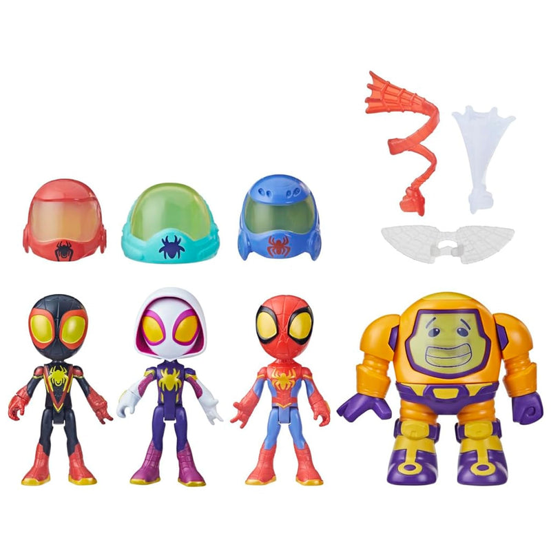 Marvel Web Spinners Gear Up For Adventure 4 Pack, 4 Inch Action Figures Wit