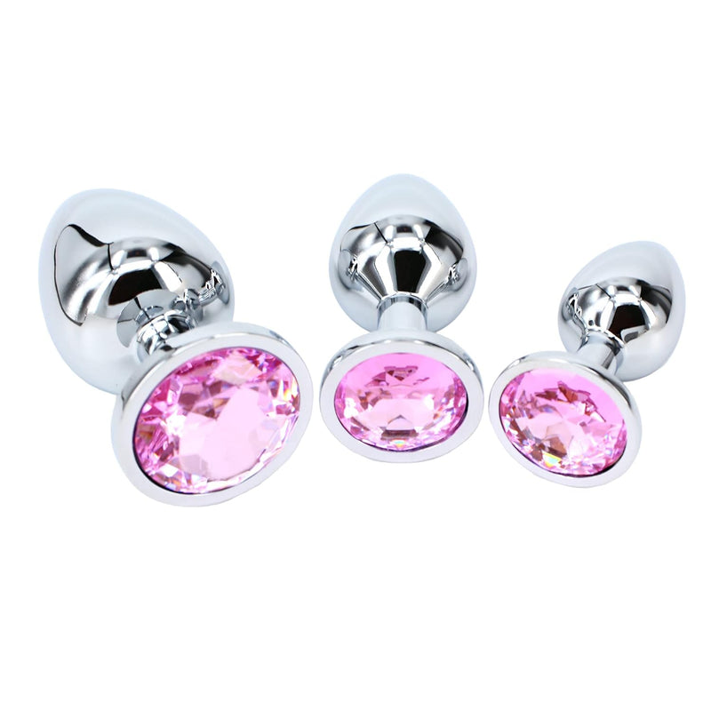 3 Pcs Steel Attractive Butt Plug Anal Bdsm Jewelry, 3 Size Same Color