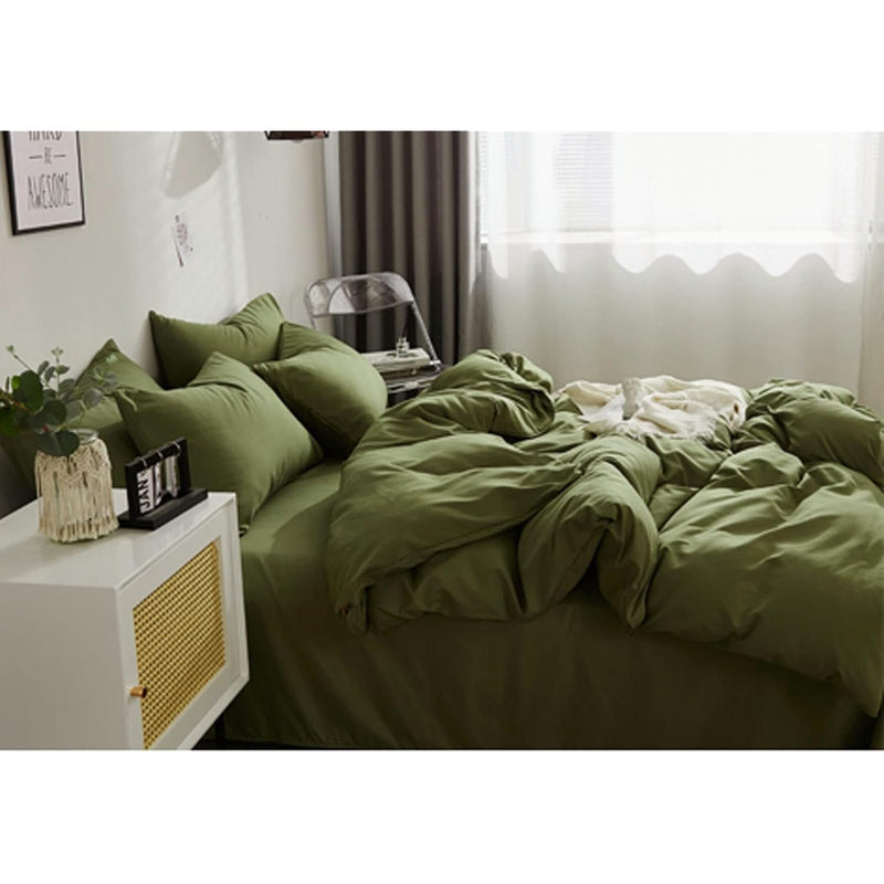 Queen Comforter Set Dark Green, Olive Green Soft Reversible All Season Down Al
