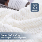 Throw Blanket For Couch – Cream White Versatile Knitwoven Chenille Blanket For Chair – Super Soft, Warm & Decorative Blanket With Tassels For Bed, Sofa And Living Room (Ivory, 50 X 60 Inches)