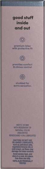 Climax Control Condoms – Studded, Benzocaine Lubricated, 8 Pack