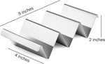 Taco Holder Stand 4 Packs - Stainless Steel Taco Rack Truck Tray Style by Oven Safe for Baking, Dishwasher and Grill Safe