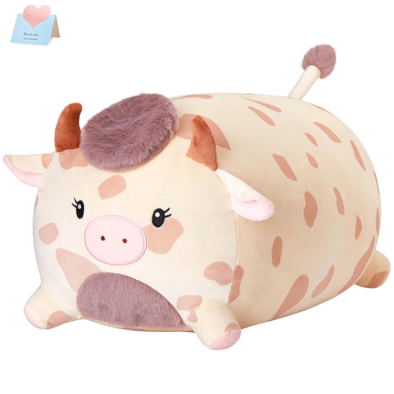 18" Cow Plush Body Pillow Kawaii Stuffed Animals Squishy Highland Cow Cute Lon