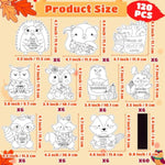 60Pcs Fall Animals Color Your Own Magnets Art Craft Kits for Kids