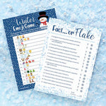 Winter Holiday Party Games Emoji Picture Guessing And Fact Or Flake Winter Trivia 2 Game Bundle For Kids - 25 Dual Sided Cards