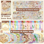 20 Sets DIY 3D Sticker Scene Book for Kids and Adults Cozy Room Sticker Therapy Decorations