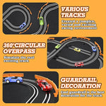 Slot Car Race Track Sets With 4 High-Speed Racing Car, Battery Or Electric Race Car Track For Boys And Kids, Dual Racing Game Lap Counter Circular Overpass Track, Gifts Toys For Boys Kids Age 6 7 8-12