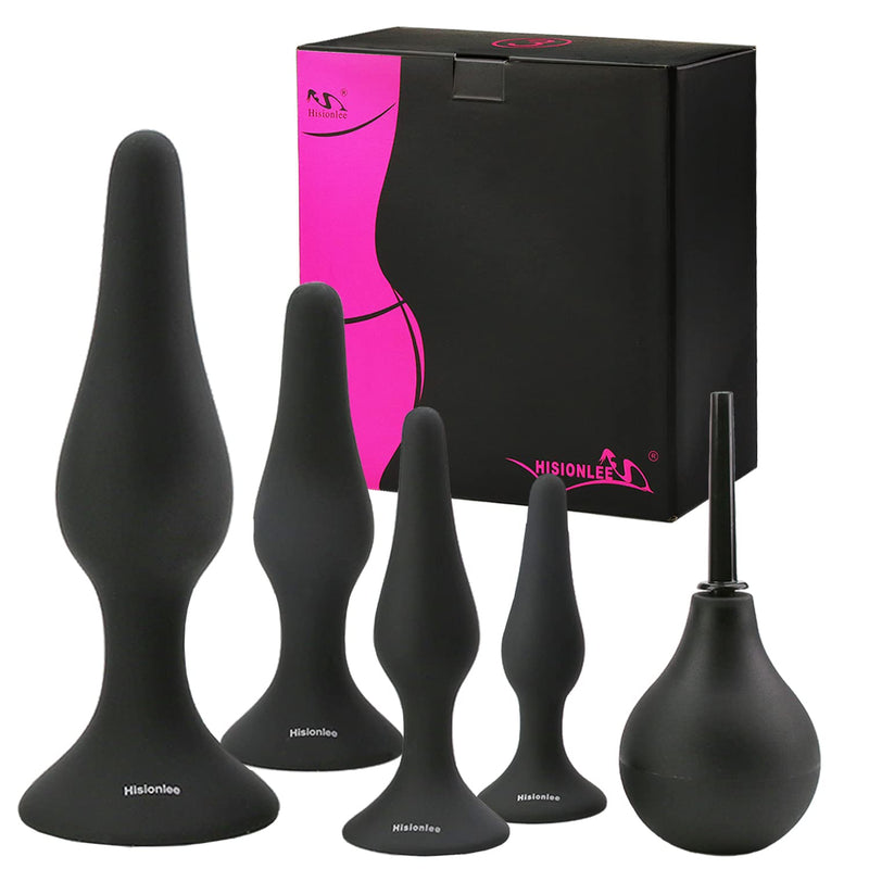 Sex Toys 5Pcs Anal Plug Set Silicone Anal Butt Plug Adult Sex Toys For Women,Men And Beginners(Black)