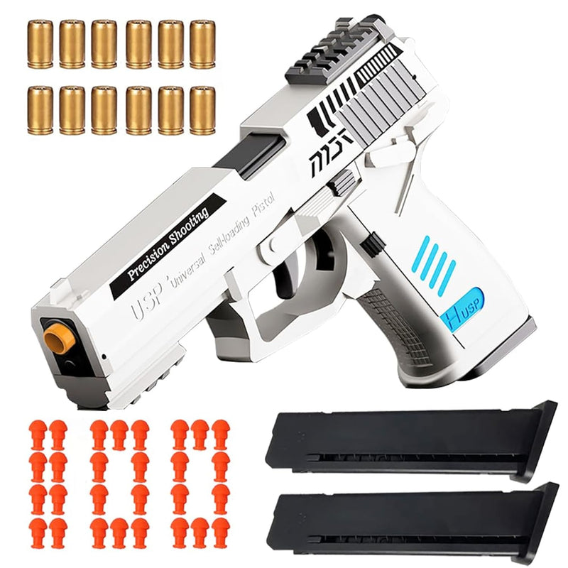 Shell Ejecting Toy Gun, Automatic Pull Back Action Shooting Games Education