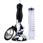 Realistic Squirting Dog Dildo With Knot - Lifelike Animal Ejaculating Dildos - Silicone Cumming Dildos Penis Sex Toy With Strong Suction Cup For Men Women (Black)