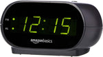 Small Digital Oval Alarm Clock With LED Display, Nightlight & Battery Backup, Black, 4.5 x 3.5 x 2.4 Inches