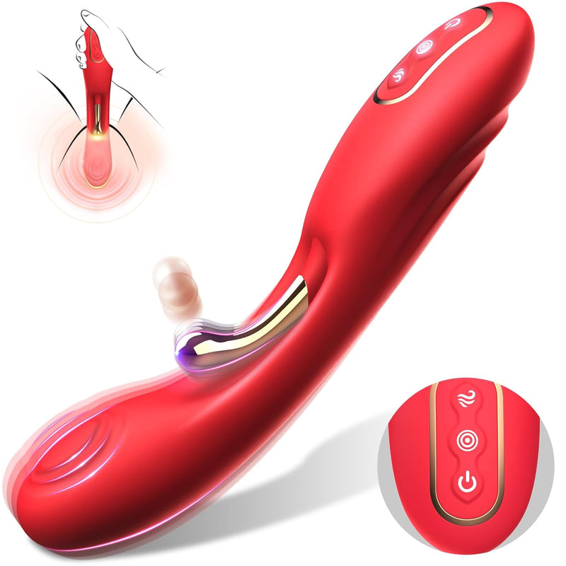 Adult Sex Toys Dildo Vibrator - Clitoral G Spot Dual Stimulate Rabbit Vibrator With 2 * 9 Intense Vibration Modes, Female Vibrator Vaginal Anal Sex Toys Nipple Clit Massager For Women Couple(Red)