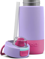 Kids Colby 12oz Stainless Steel Insulated Water Bottle with Straw and Built-In Silicone Coaster Carrying Handle and Leak-Proof Locking Lid for School Backpack, Lunchbox, and Outdoor Sports