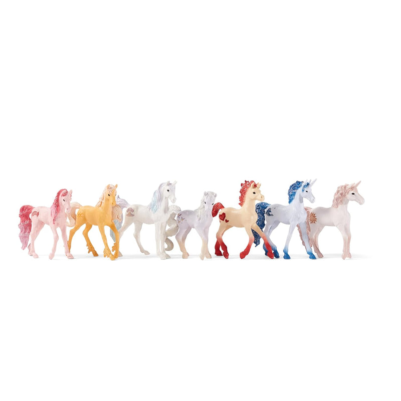 Schleich bayala 7-Piece Gemstone Collectible Unicorn Toy Set with 7 Unique