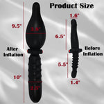 20 Inches Double-Side Inflatable Huge Dildo Anal/Butt Plug, Super Big/Long Body-Safe Silicone Threaded Dildo Vaginal Stimulation Prostate Massage, Lesbian Beginners And Pro Users Adult Sex Toys