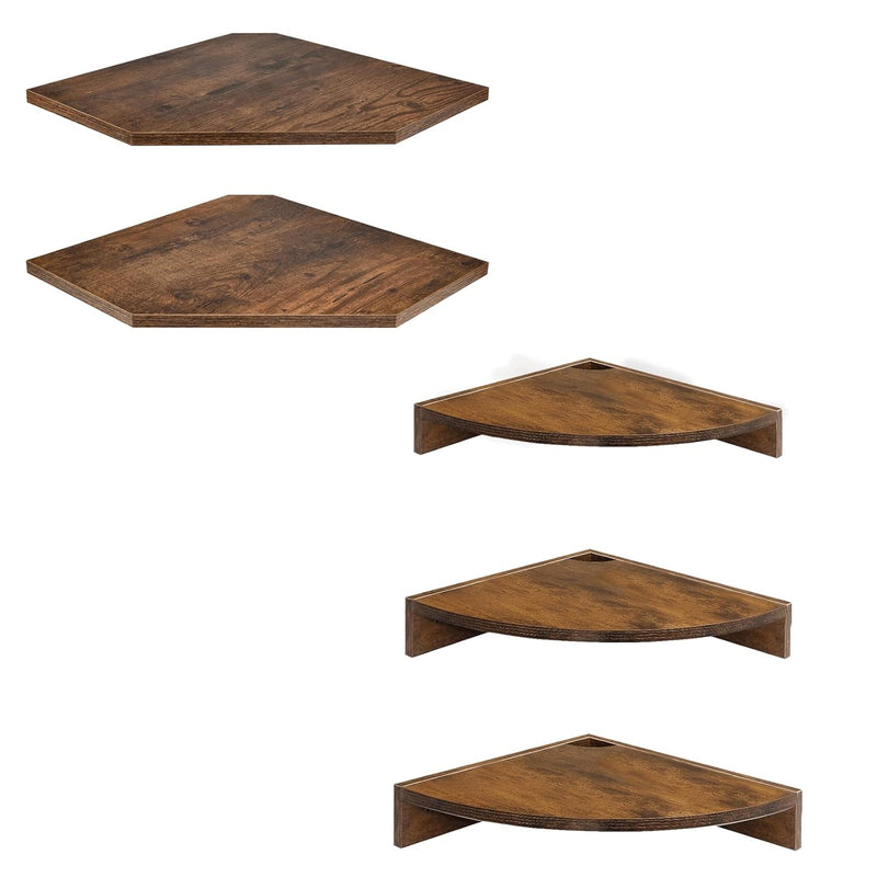 Corner Floating Shelves, Corner Wall Shelves With Cord Hole, Wood Wall Shelf F