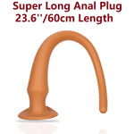 Super Long Anal Butt Plug, 24'' Huge Ox Tail Silicone Soft Large Anal Dildo Plug With Scale Readings, Anal Training Set, Anal Sex Game For Anus Vagina Stimulation (24 Inches ?X-Large)