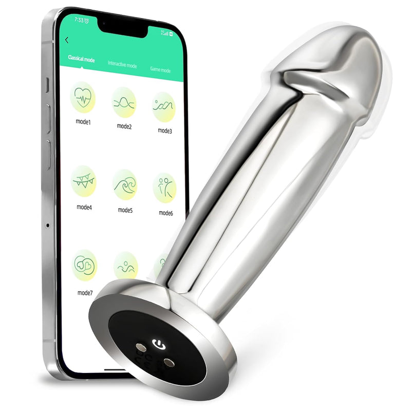 Alshenus Anal Plug Adult Toys, Premium Metal Vibrator Prostate Massager, Vibrating Butt Plug With App Control 10 Vibrating Modes, Clitoral G-Spot Stimulator, Waterproof Dildo Toys For Women, Men