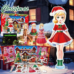 Christmas Magnetic Dress Up Dolls For Girls, Santa'S Helper & Elf Princess Dress Up Toy Set With 3D Winter Scene, Travel Christmas Activity, Perfect Holiday Birthday Gift For Toddler Girls Ages 3-7