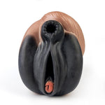 Lifelike Unique Design Fantasy 2 In 1 Double Tunnels Male Masturbator Men Silicone Stroker Male Sex Toy Adult Sex Product For Men Ultral Soft Liquid Made Flexible Waterproof Portable Use Brown Black
