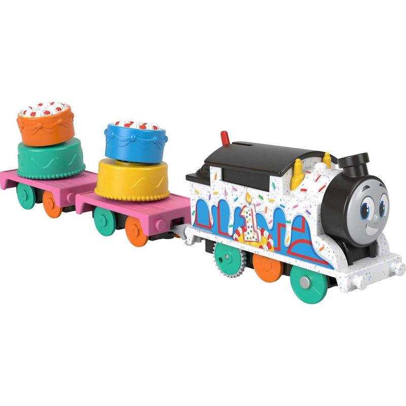 Motorized Toy Train, Wobbly Cake Thomas Engine With Cargo Cars & Pieces For