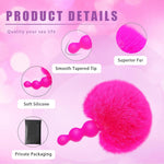 Small Rabbit Tail Anal Plug?Silicone Anal Sex Toys For Beginners?Butt Plug For Cospaly?Small Size For Long Time Comfortable Wear (Hot Pink)