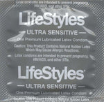 LifeStyles Ultra Sensitive Premium Lubricated Natural Latex Condoms Value Pack - 100 Count, 1 Pack - Triple Tested for Best Protection, Made with UltraGlide Silicone Lube
