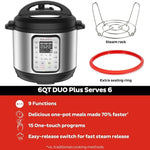 Duo Plus 9-in-1 Electric Pressure Cooker, Slow Cooker, Rice Cooker, Steamer, Sauté, Yogurt Maker, Warmer & Sterilizer, Includes App With Over 800 Recipes, Stainless Steel, 6 Quart
