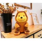 Bear Stuffed Animal 35Cm, 14'' Kawaii Cartoon Bear Doll Plush Toy Brown & Yellow