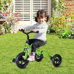 3 In 1 Toddler Tricycles For 2-5 Years Old Boys And Girls With Adjustable Seat Detachable Pedal And Bell, Foldable Baby Balance Bike Riding Toys For Kids, Child Birthday Gift Green