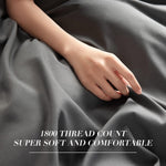 Bed Sheet Set Microfiber 1800 Threads Egyptian Super Soft Sheets 16-Inch Deep Pocket - Hypoallergenic - 6 Piece (Dark Grey, Queen)