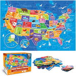 Jumbo Floor Puzzle For Kids,Usa Map Puzzle Jigsaw Geography Puzzles,70 Piece Us Map 50 States With Capitals,United States Puzzle For Ages 3-5,Preschool Learning Toys Gift For 4-8 Years Old