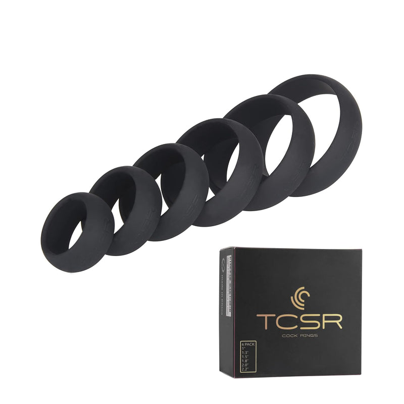 6 Different Size Cock Rings - Medical Grade Soft Silicone Penis Rings - Better Sex