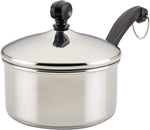 Classic Stainless Steel Sauce Pan/Saucepan with Lid, 1 Quart, Silver,50000,11.2"D x 6.3"W x 4.4"H
