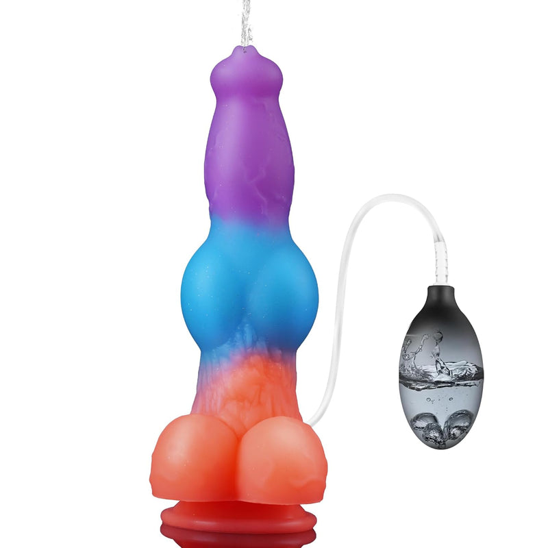 9.53" Squirting Dildo Horse Dragon Dildo Ejaculating Toy, Fantasy Ejaculating Dildo Monster Animal Dildo With Strong Suction Cup, Giant Dog Knot Dildo Silicone Anal Dildo, Adult Toys For Women Men
