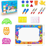 Reusable Water Doodle Mat for Kids with Drawing Pens and Templates