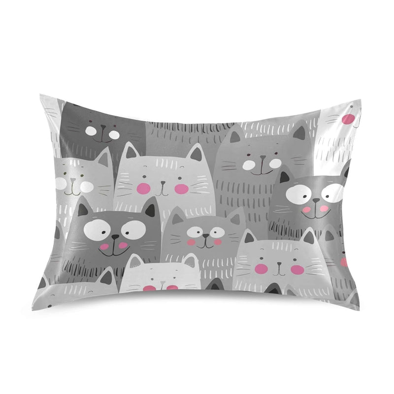 Cat Satin Pillowcases Breathable Pillow Case For Hair And Skin, No Zipper Pill