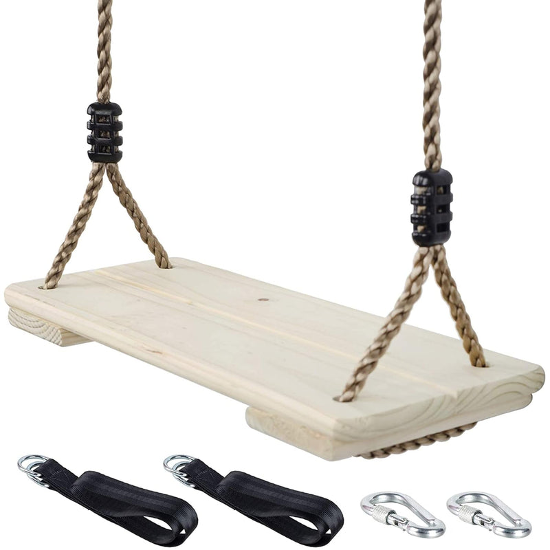 Wooden Swing Seat, Nostalgic Outdoor Wood Swing For Kids, Tree Swing For Ad