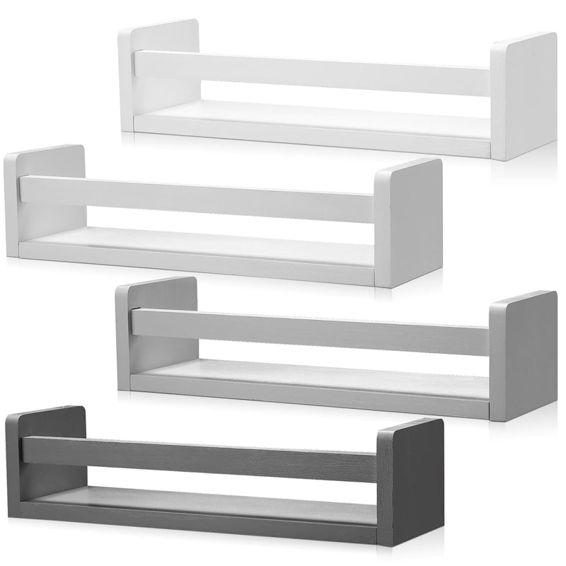 Set Of 4 Nursery Book Shelves 16 Inch Floating Bookshelves Nursery Shelves For