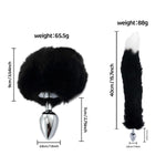 2Pcs/Sex Fox Tail Anal Sex Toys Butt Plugs Anal Plug Sex Toys For Women Man Adult Couples Anal Toys Adult Sex Toys For Couple Anal Training(Black)