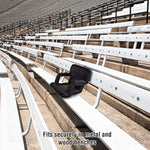 Stadium Seat Chair- Wide Bleacher Cushion With Padded Back Support, Armrests, 6 Reclining Positions And Portable Carry Straps, Midnight, Extra Wide