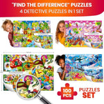 100 Piece Puzzles For Kids Ages 4-6 – 4 Puzzles For Kids Ages 6-8 – Search And Find Ocean And Forest Animals Kid Activities For 8-10 Yo – Toddler Learning Toy Game Gift For Boys And Girls 5-8