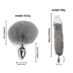 2Pcs/Sex Fox Tail Anal Sex Toys Butt Plugs Anal Plug Sex Toys For Women Man Adult Couples Anal Toys Adult Sex Toys For Couple Anal Training(Gray)